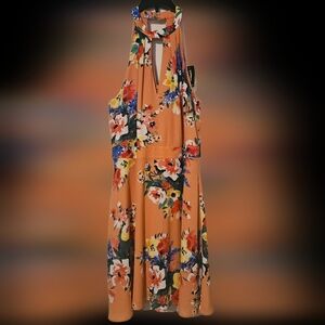 Express Womens Size M Halter Neck Floral Sleeveless Dress